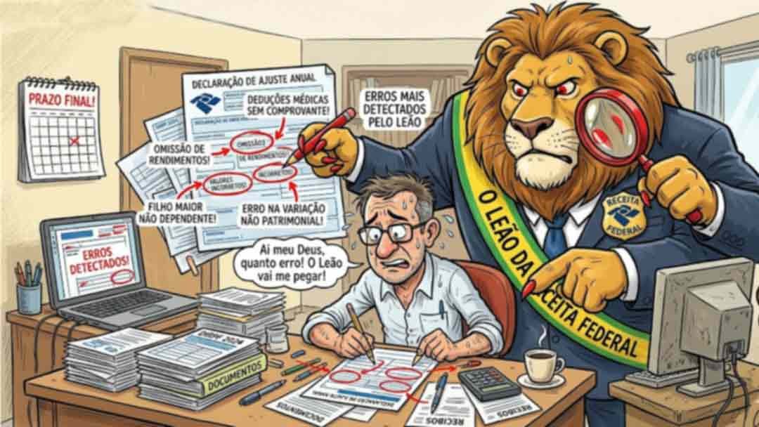 Erros mais comuns na declaração do Imposto de Renda Pessoa Física em 2026 (Ilustração, Gemini)